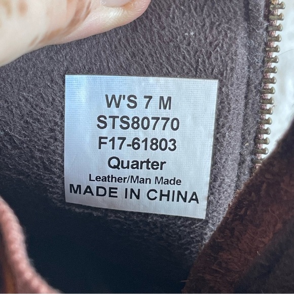 Sperry Duck Brown Leather Boots  Salwater wedge tide Women Size 7 - Picture 11 of 11